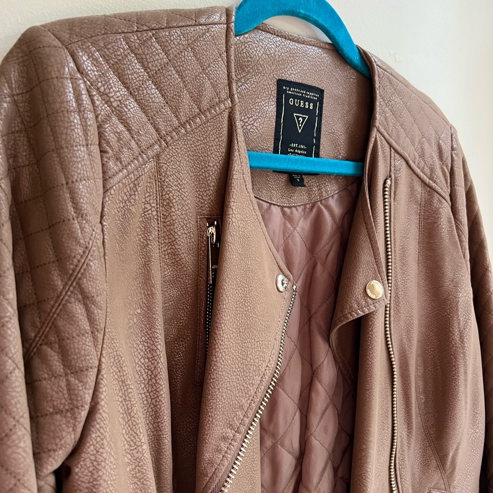 Brown Leather Guess Jacket - image 5
